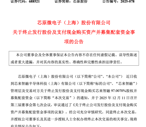 A股芯片巨头终止重大重组 年内股价飙升逾180%