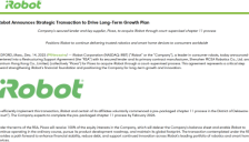扫地机器人鼻祖iRobot申请破产重组 本月曾遭热炒 