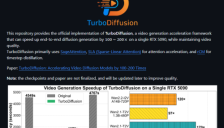 清华开源TurboDiffusion，AI视频生成提速200倍，消费级显卡可秒出大片 