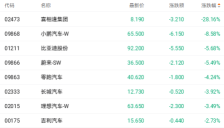 汽车股走低小鹏跌超8% 透支效应与交付分化拖累 