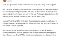OpenAI 奥特曼否认 Anthropic 超级碗广告中的不实信息 