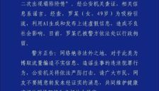 上海警方通报：罗某因发布嘉闵线施工区地面塌陷虚假信息被拘留 