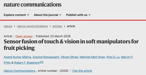 13个传感器软手加持，康奈尔大学打造能看会摸采摘机器人登Nature子刊