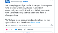 生成式AI社交受挫 OpenAI官宣关闭视频社区Sora App 