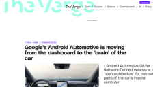 谷歌Android Automotive升级：车机变身汽车大脑，正面挑战苹果 