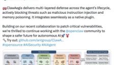 蚂蚁AI安全实验室开源ClawAegis 破解OpenClaw类智能体安全难题 