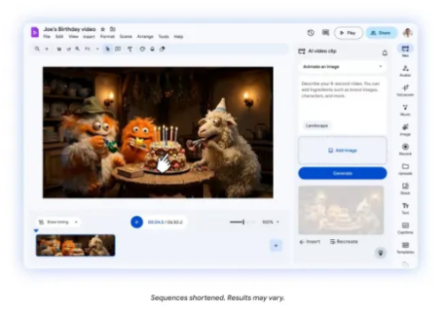 谷歌Vids整合Veo3.1 文字指令操控AI虚拟形象