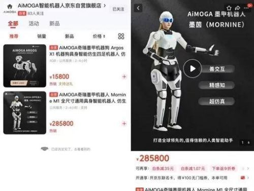 奇瑞人形机器人上架京东开售，售价28.58万元