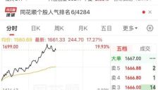 A股早盘：沪指翻红，芯片股全线走强，寒武纪逼近20CM涨停并重夺股王宝座，绿电概念股下跌 