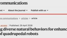 无需人类遥控，机器狗仅靠“看”和“学”通过模仿动物实现敏捷奔跑新突破发表于《Nature Communications》 