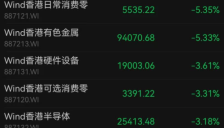 港股收跌，科网股龙头普跌，半导体板块走低，华虹半导体跌超8%，机器人概念股逆势上涨 