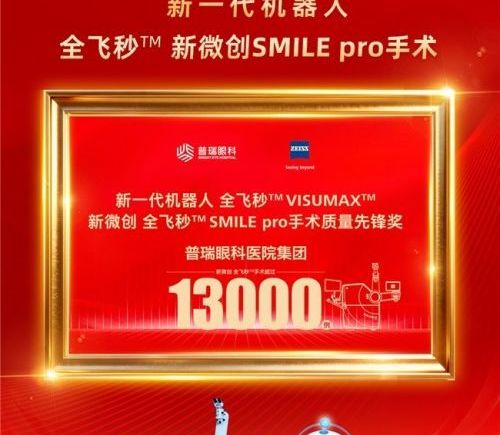 普瑞眼科新一代机器人全飞秒™装机率第一，SMILE pro手术量超1.3万台
