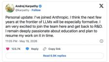 AI专家卡帕西正式加入Anthropic，硅谷AI人才争夺战持续 