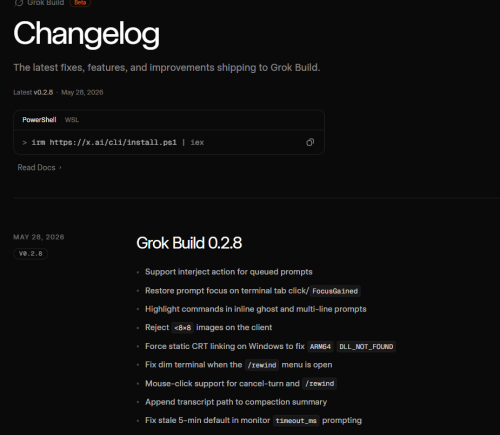 Grok Build 0.2.7 更新：/usage与/login上线，多子代理共享终端并提升图像理解