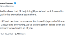 OpenAI迎来谷歌 Gemini 联合负责人加入 