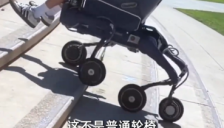 国外博主将宇树机器狗改装成可行走轮椅，帮助残疾父亲实现自由行走梦想 